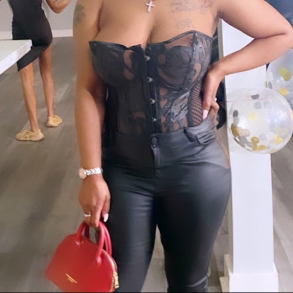 Black see through corset